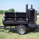 racks inside of bbq pit/smoker on trailer