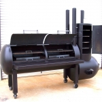 racks inside of stationary bbq pit