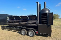 racks inside of bbq pit/smoker on trailer