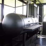 bbq pit inside of enclosed trailer