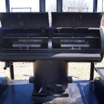 racks inside of t pit/smoker on trailer