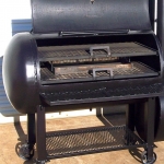 racks inside of patio smoker