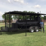 bbq pit on trailer with awning
