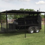 bbq pit on trailer with awning