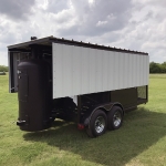 bbq pit on trailer with awning