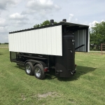bbq pit on trailer with awning