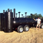 large double bbq pit on trailer