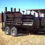 large double bbq pit on trailer