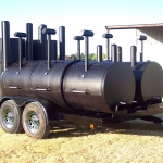 large double bbq pit on trailer