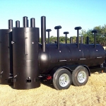large double bbq pit on trailer