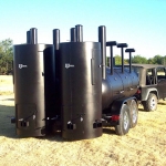 large double bbq pit on trailer