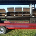 racks inside of smoker on concession trailer