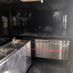 inside of bbq concession trailer