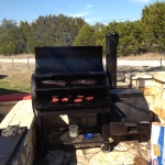 smoker on rock patio