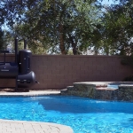 smoker next to pool