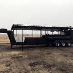 double bbq pit on gooseneck trailer with awning