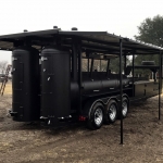 double bbq pit on gooseneck trailer with awning