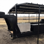 double bbq pit on gooseneck trailer with awning