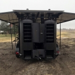 double bbq pit on gooseneck trailer with awning