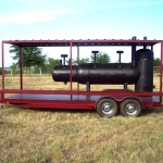 large smoker on trailer with roof