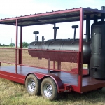 large smoker on trailer with roof