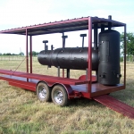 large smoker on trailer with roof