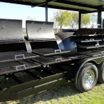 large dual grill on trailer with roof