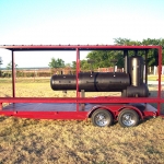 meduim bbq pit on covered trailer