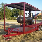 meduim bbq pit on covered trailer