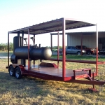 meduim bbq pit on covered trailer