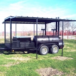 medium smoker on trailer with roof