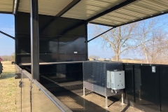 inside of enclosed trailer with awning