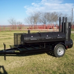 charcoal grill on trailer