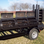 charcoal grill on trailer