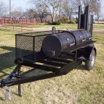 charcoal grill on trailer