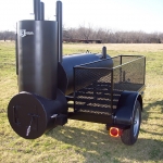 charcoal grill on trailer