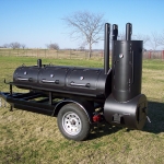 charcoal grill on trailer
