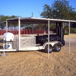 patio smoker on covered trailer with awning