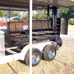 patio smoker on covered trailer with awning