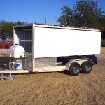 patio smoker on covered trailer with awning
