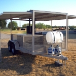 patio smoker on covered trailer with awning