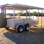 patio smoker on covered trailer with awning