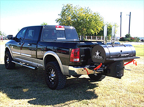 custom tailgate BBQ pit