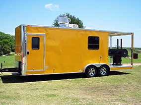 custom BBQ pit food trailer